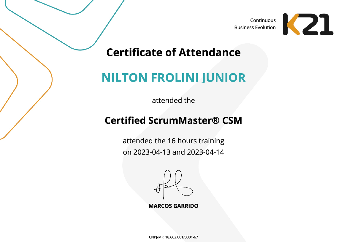 Certificado K21